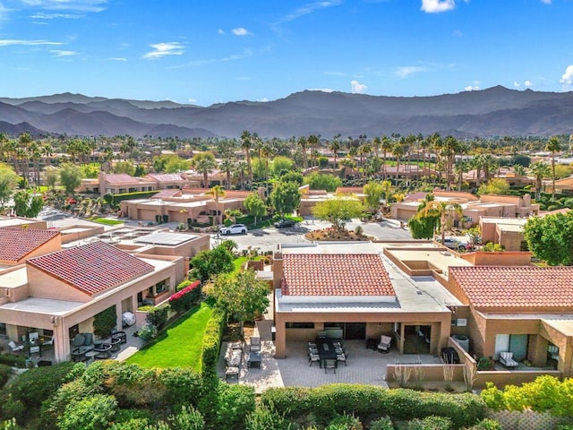 aerial view with a mountain view