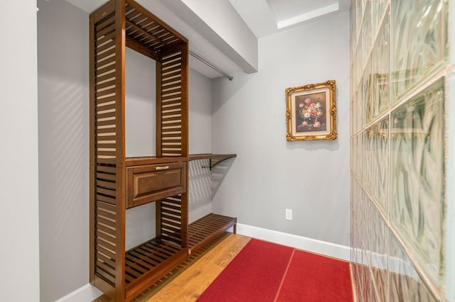 spacious closet with hardwood / wood-style floors