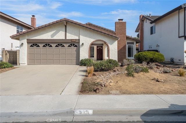 view of front facade with a garage