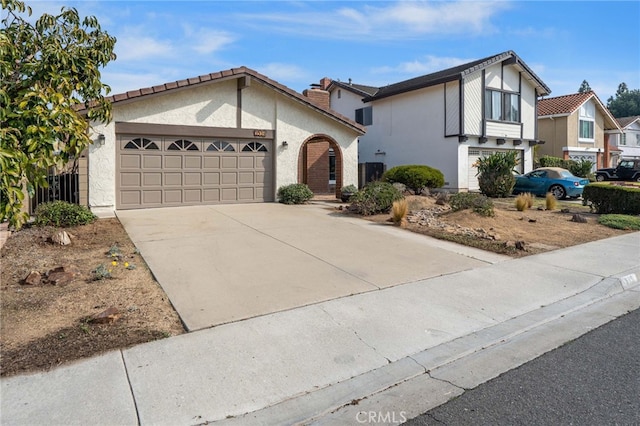 view of front of house with a garage