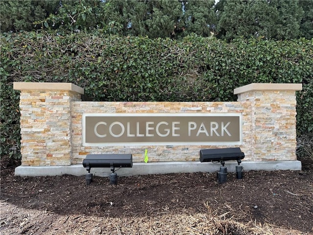 view of community sign