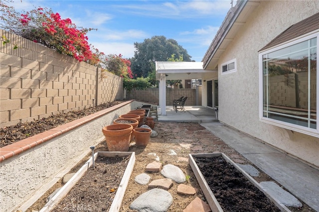 view of yard with a patio area