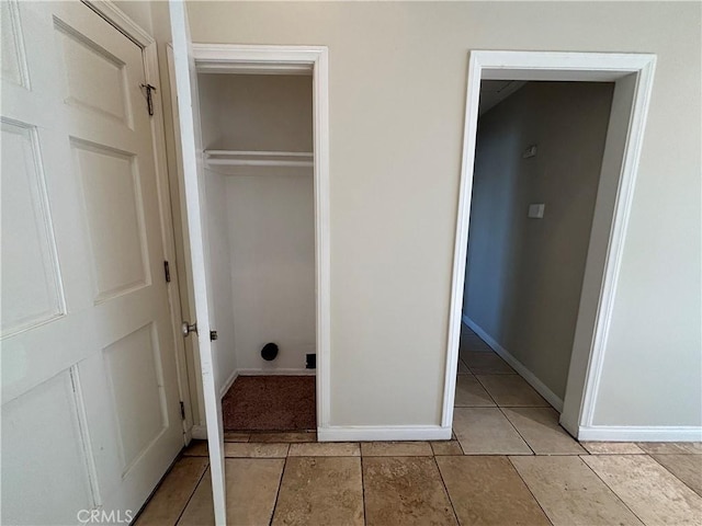 interior space featuring light tile patterned floors