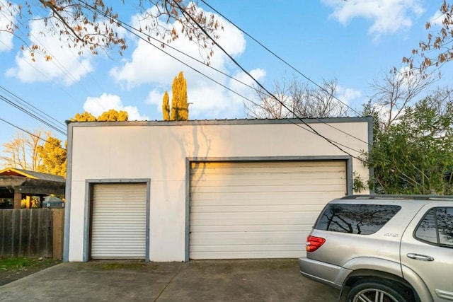 view of garage