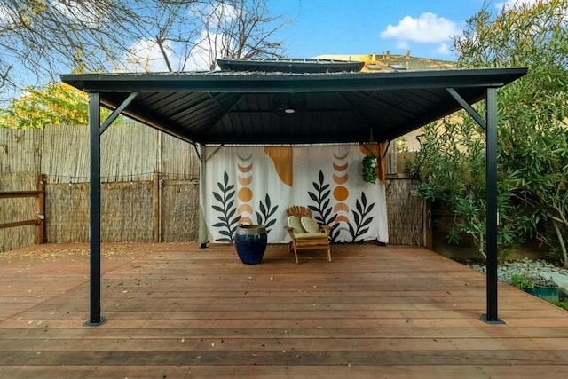 deck featuring a gazebo