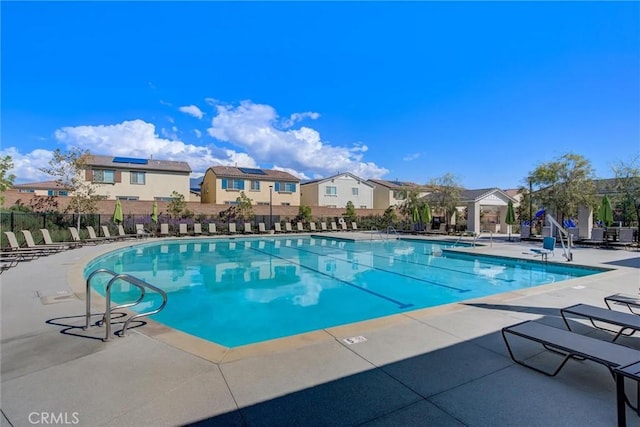 view of pool featuring a patio area