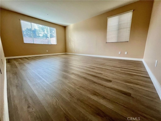 empty room featuring wood-type flooring