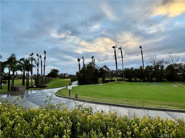 view of home's community featuring a lawn