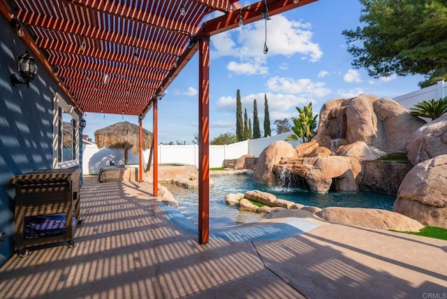 view of patio with a pergola