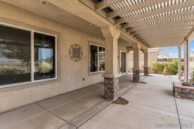 view of patio with a pergola