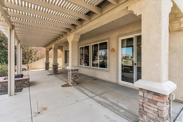 view of patio / terrace with a pergola