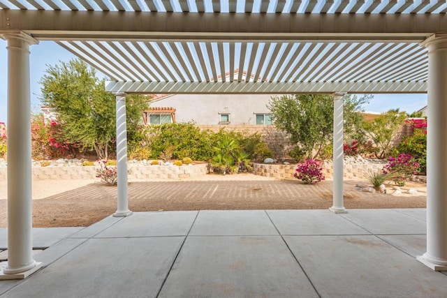 view of patio with a pergola