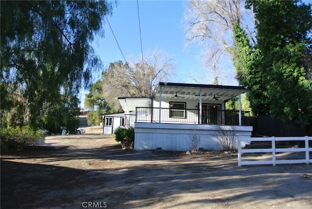 view of front of home featuring covered porch