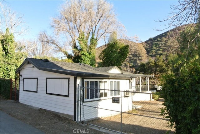 exterior space with a mountain view