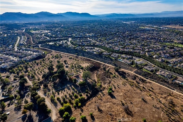 aerial view with a mountain view