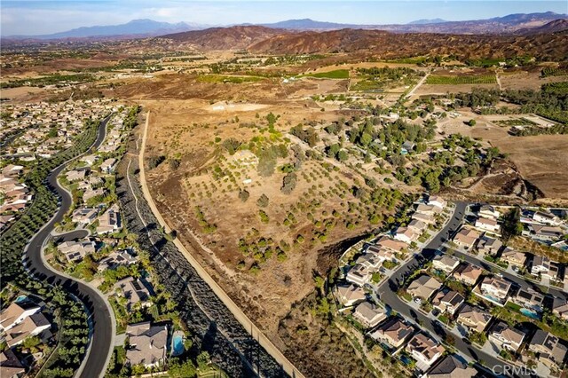 drone / aerial view with a mountain view