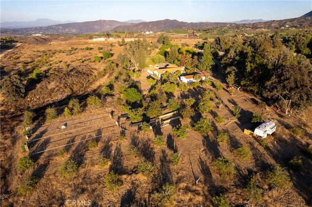 bird's eye view with a mountain view