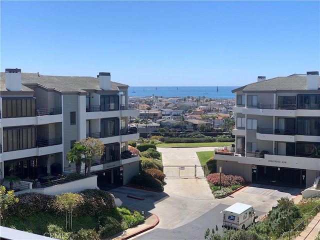 exterior space featuring a water view