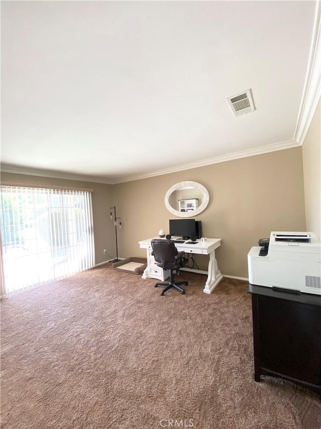 22761 Granite Dome Pl, Canyon Lake, CA 92587 - carpeted home office with crown molding