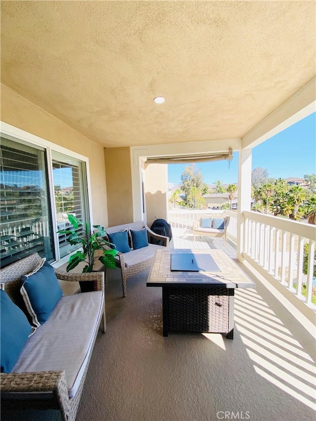 22761 Granite Dome Pl, Canyon Lake, CA 92587 - view of patio / terrace with an outdoor hangout area and a balcony