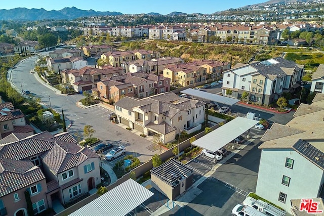 drone / aerial view with a mountain view