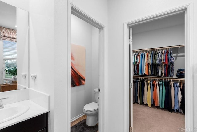 bathroom with vanity and toilet