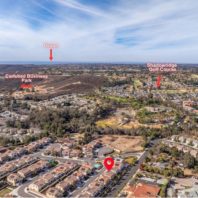 birds eye view of property featuring a residential view