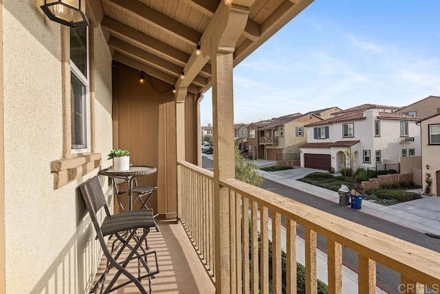 balcony with a residential view