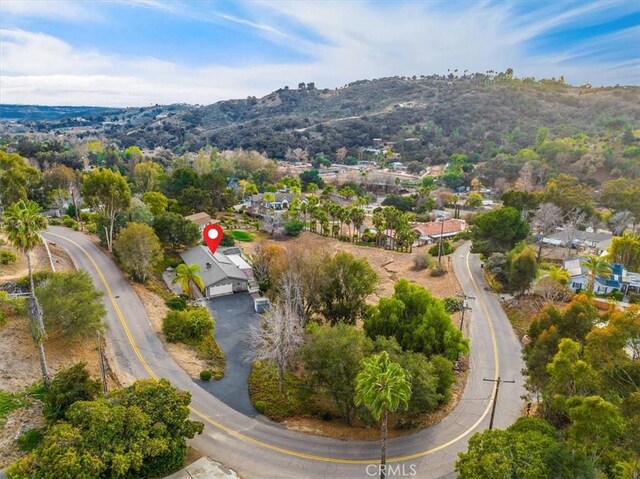 aerial view featuring a mountain view