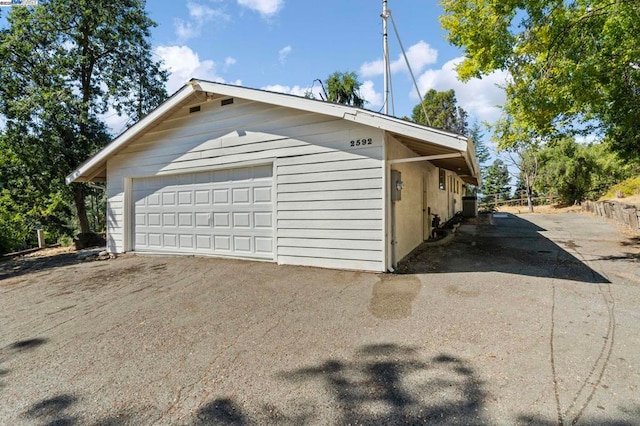 view of garage