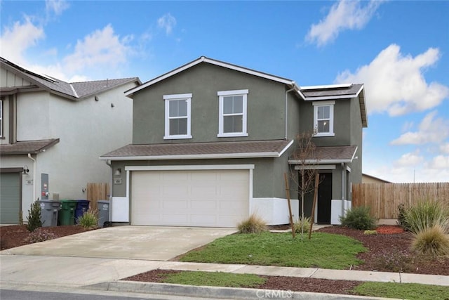 front facade with a garage