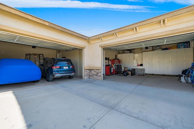 view of garage