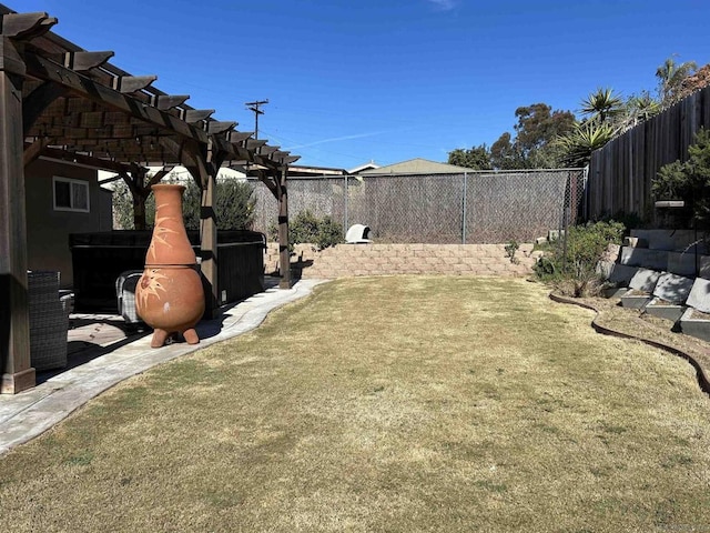 view of yard featuring a pergola