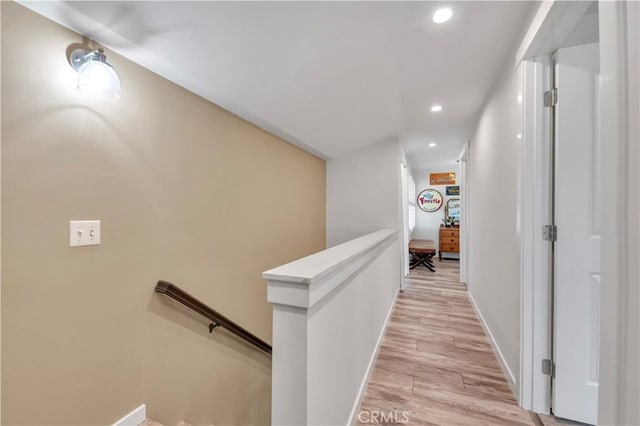 hall featuring light wood-type flooring