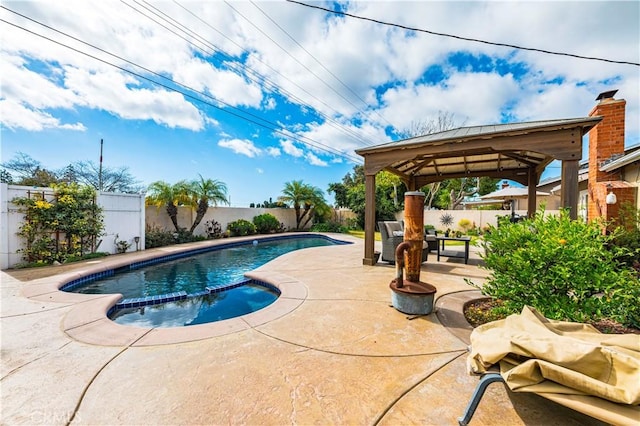 view of pool with a gazebo and a patio