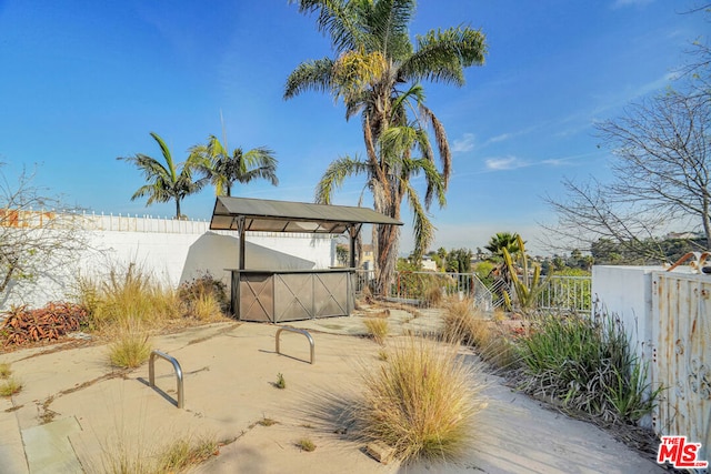 view of yard featuring a gazebo