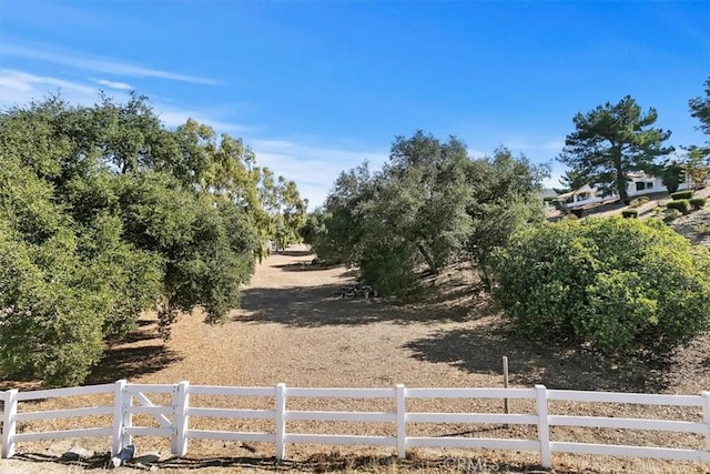 view of yard with a rural view