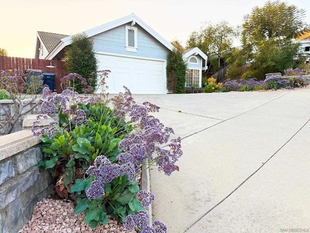 view of home's exterior featuring a garage