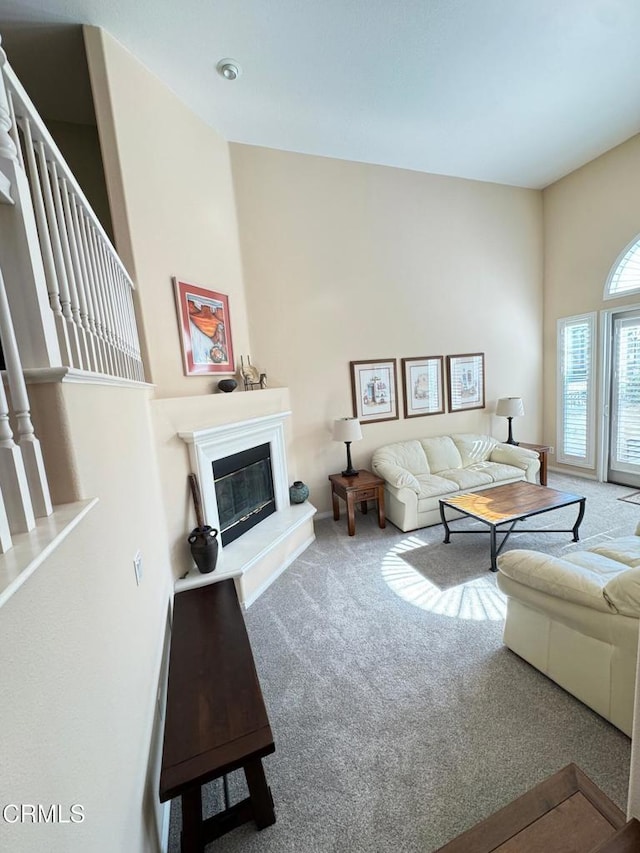 living room with carpet floors