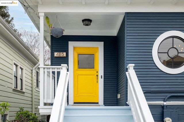 view of doorway to property