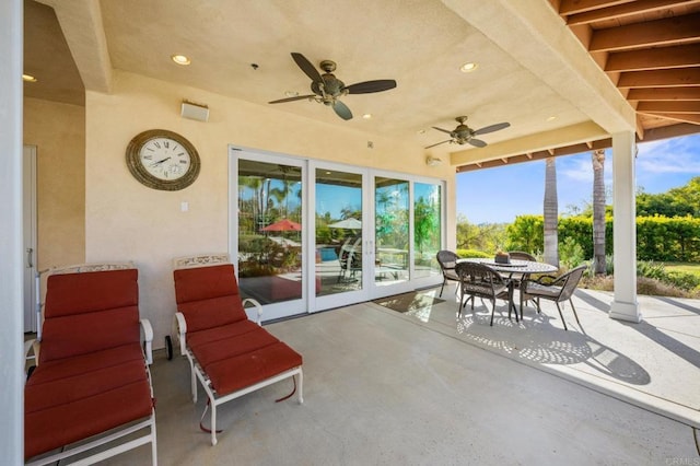 view of patio with ceiling fan