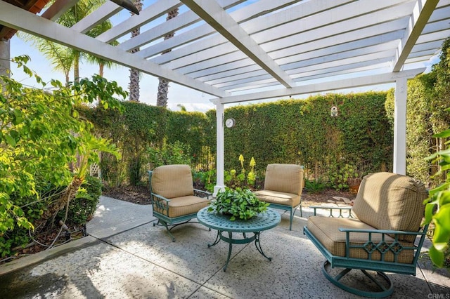 view of patio with a pergola