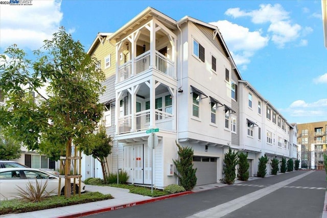 view of property with a garage