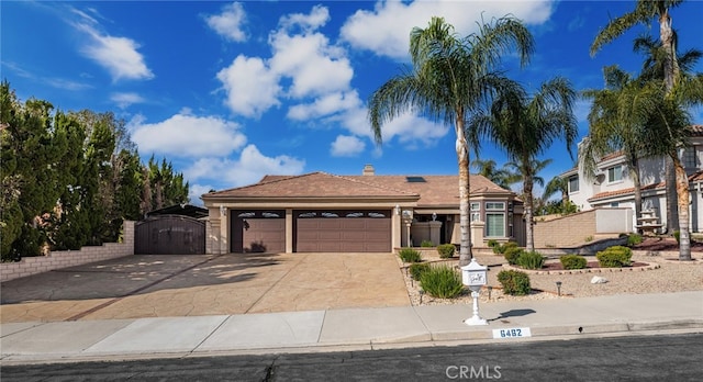 view of front of house with a garage