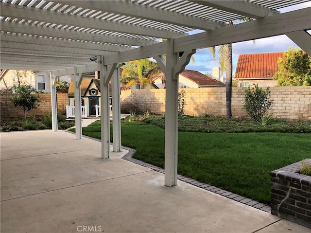 view of patio with a pergola