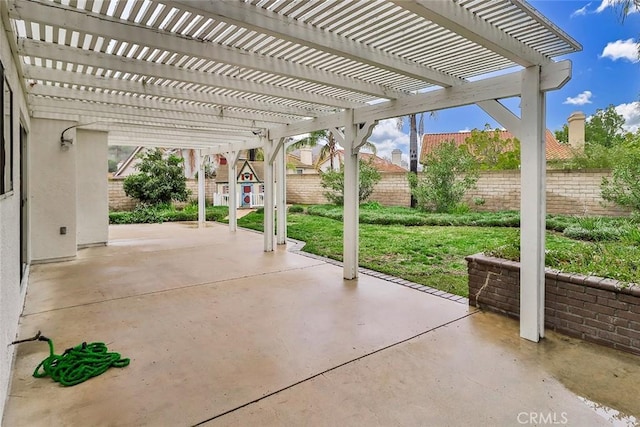 view of patio / terrace featuring a pergola