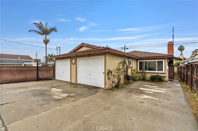 exterior space featuring a garage