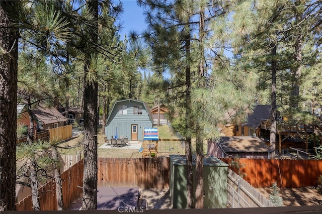 view of yard with a playground