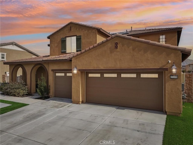 view of front of house with a garage