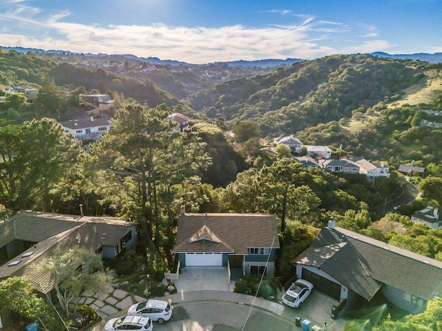 drone / aerial view with a mountain view